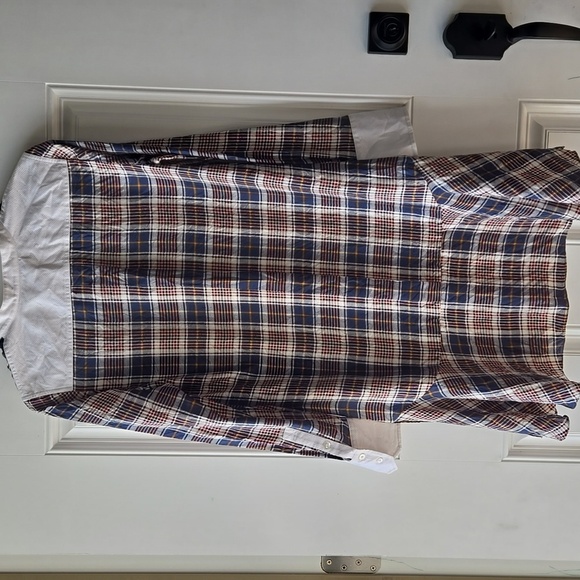 Tory Burch Cora Milano Tartan Plaid Silk Shirtdress - Picture 6 of 9